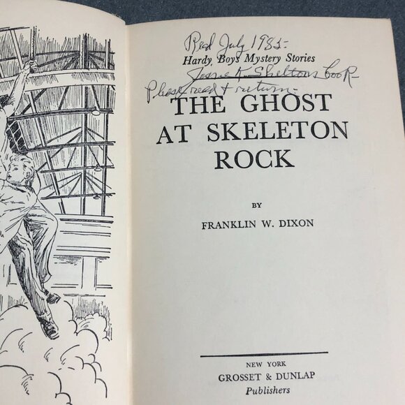 The Ghost at Skeleton Rock (1966): Vintage Hardy Boys Book Blue-Back #37 - Picture 9 of 10